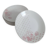 Set of 6 dessert plates Sarreguemines