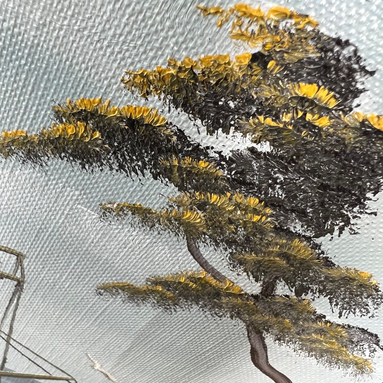 Oil on canvas "Return from fishing"