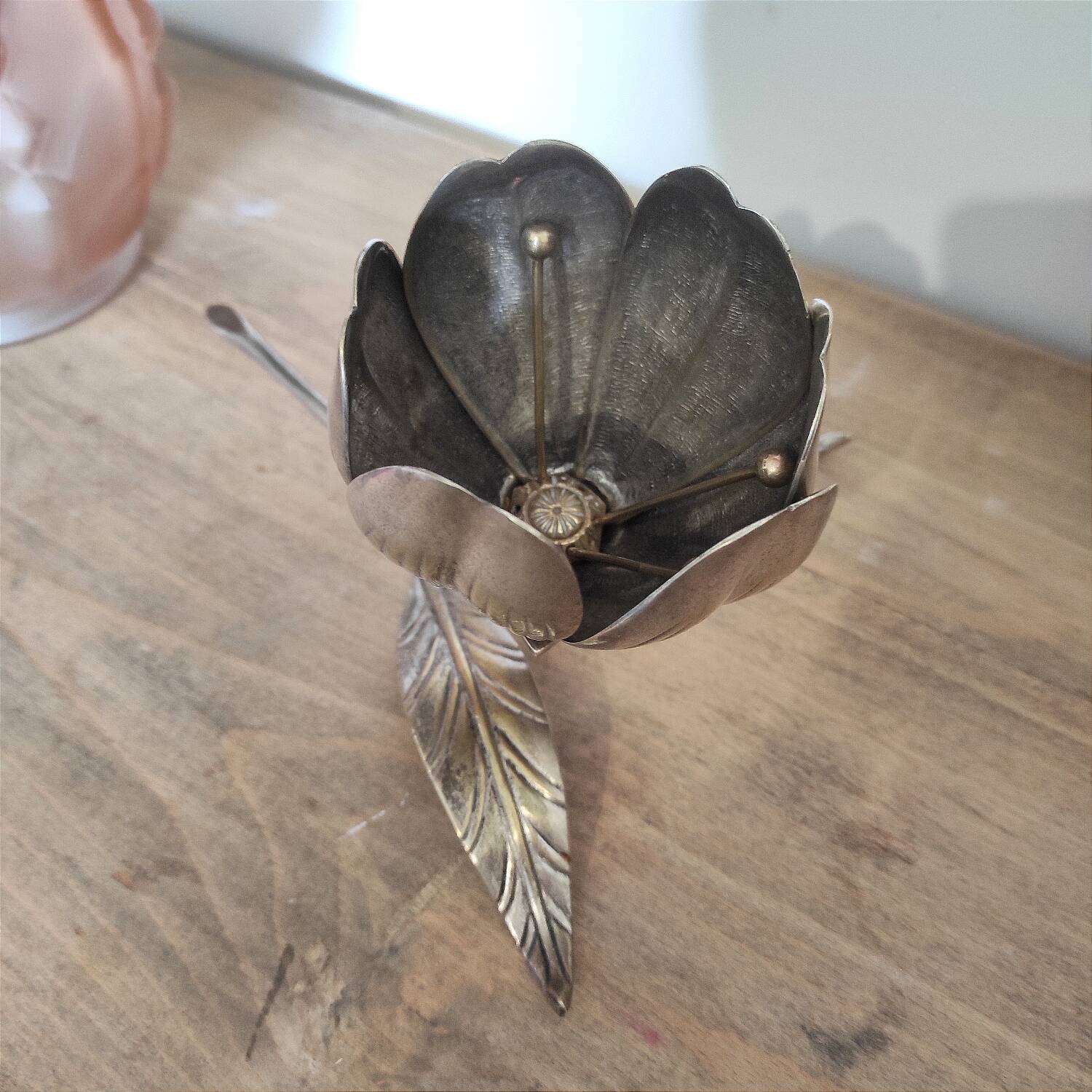 Brass flower ashtray