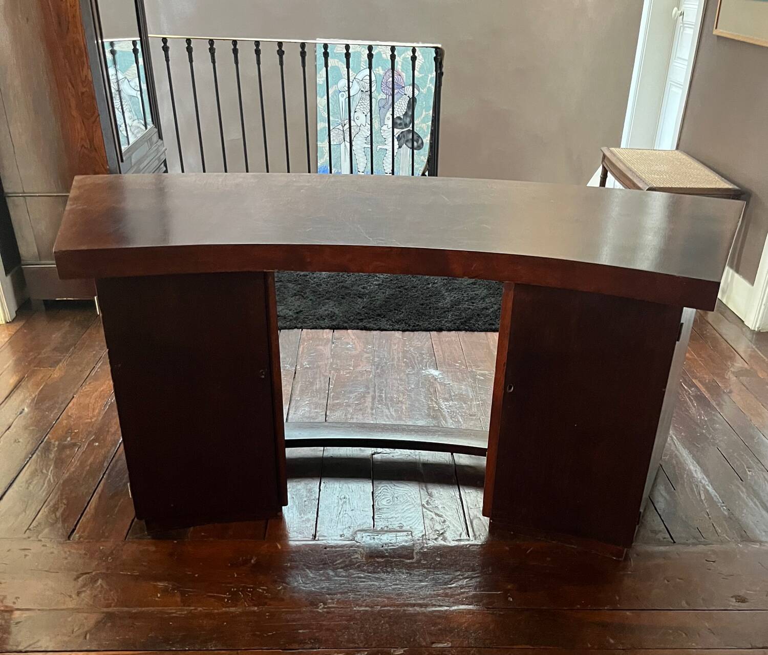 Large Curved Executive Desk in 1930s Style
