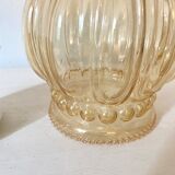 Vintage bubble amber glass pendant lamp