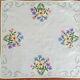 Delicate hand embroidered tablecloth with flowers, Romania