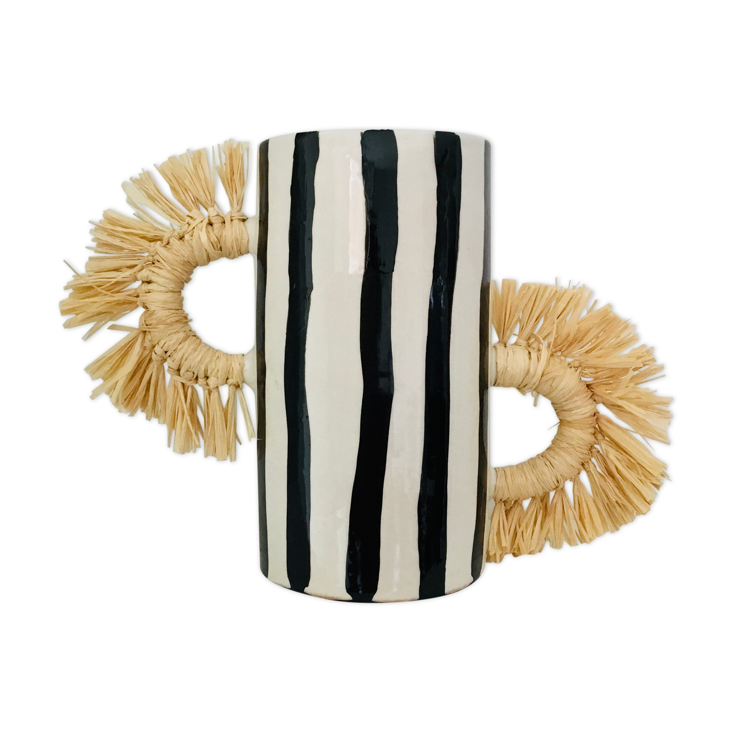 Black and white tube vase
