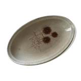 Stoneware dish or ramekin, decorated with thistles made by Sarreguemines