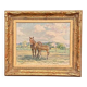 Original Vintage Swedish Oil on Panel – “Horses in a Pasture” by Einar Söderlund – Signed – Vintage & Framed
