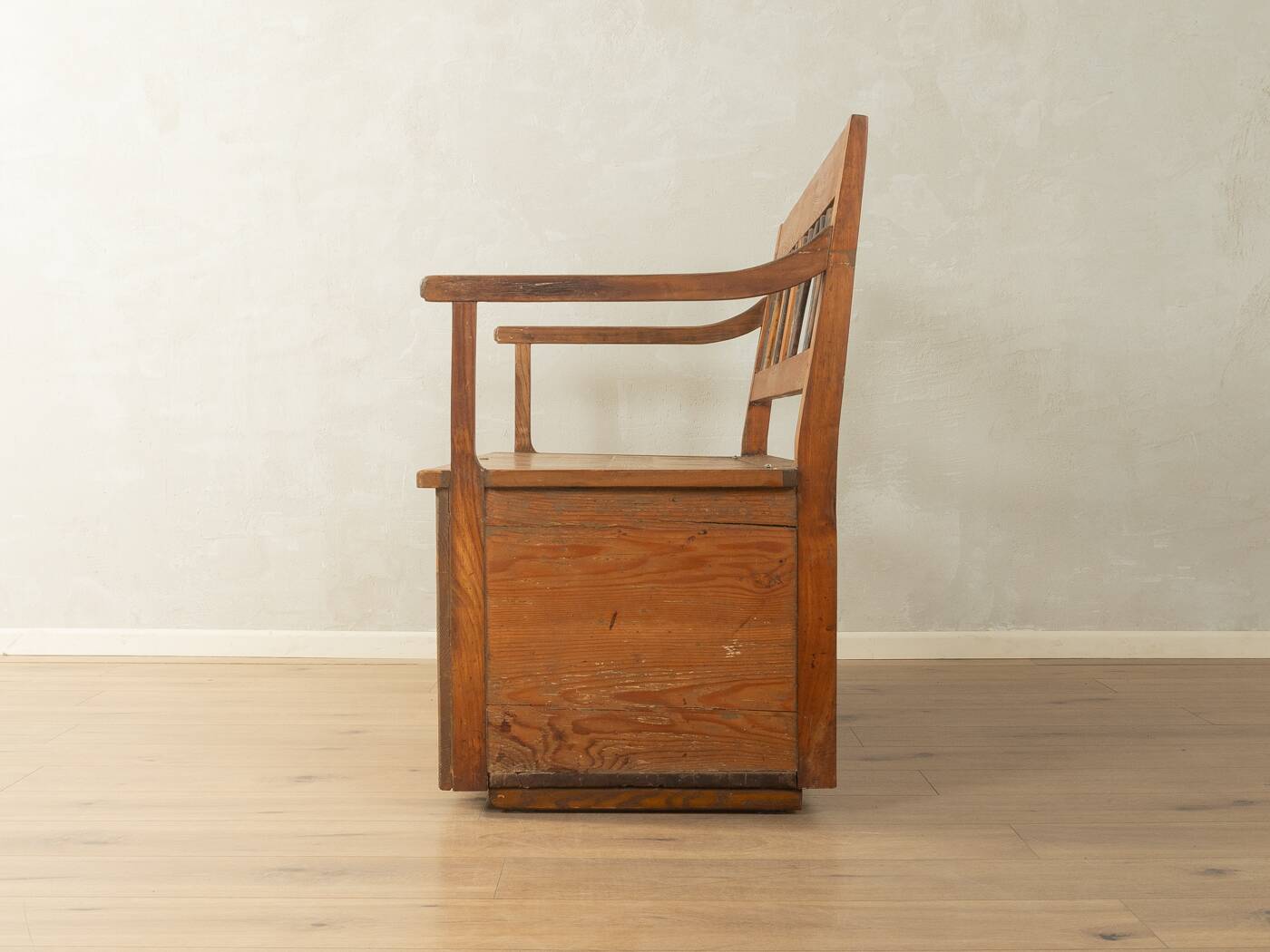 Biedermeier chest bench from the 1900s, pine wood