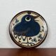 Mid-century Danish studio wall plate in pottery with bird design by Erling & Karin Heerwagen, 1976.