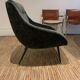 Fauteuil italien 1950' restauré velours anthracite