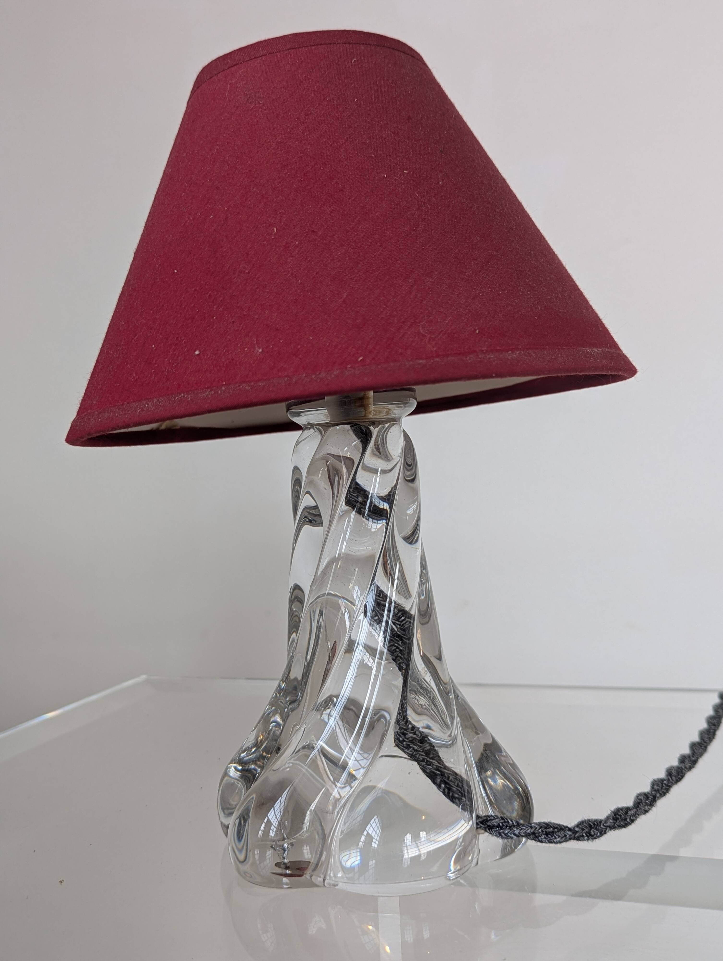 Pair of crystal bedside lamps