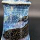Blue foam glazed stoneware pitcher—Signed art ceramic