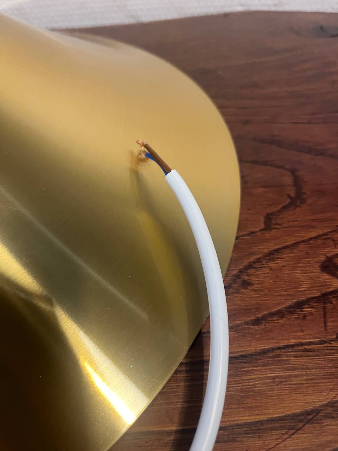 Gold-tone metal pendant light, 1960s