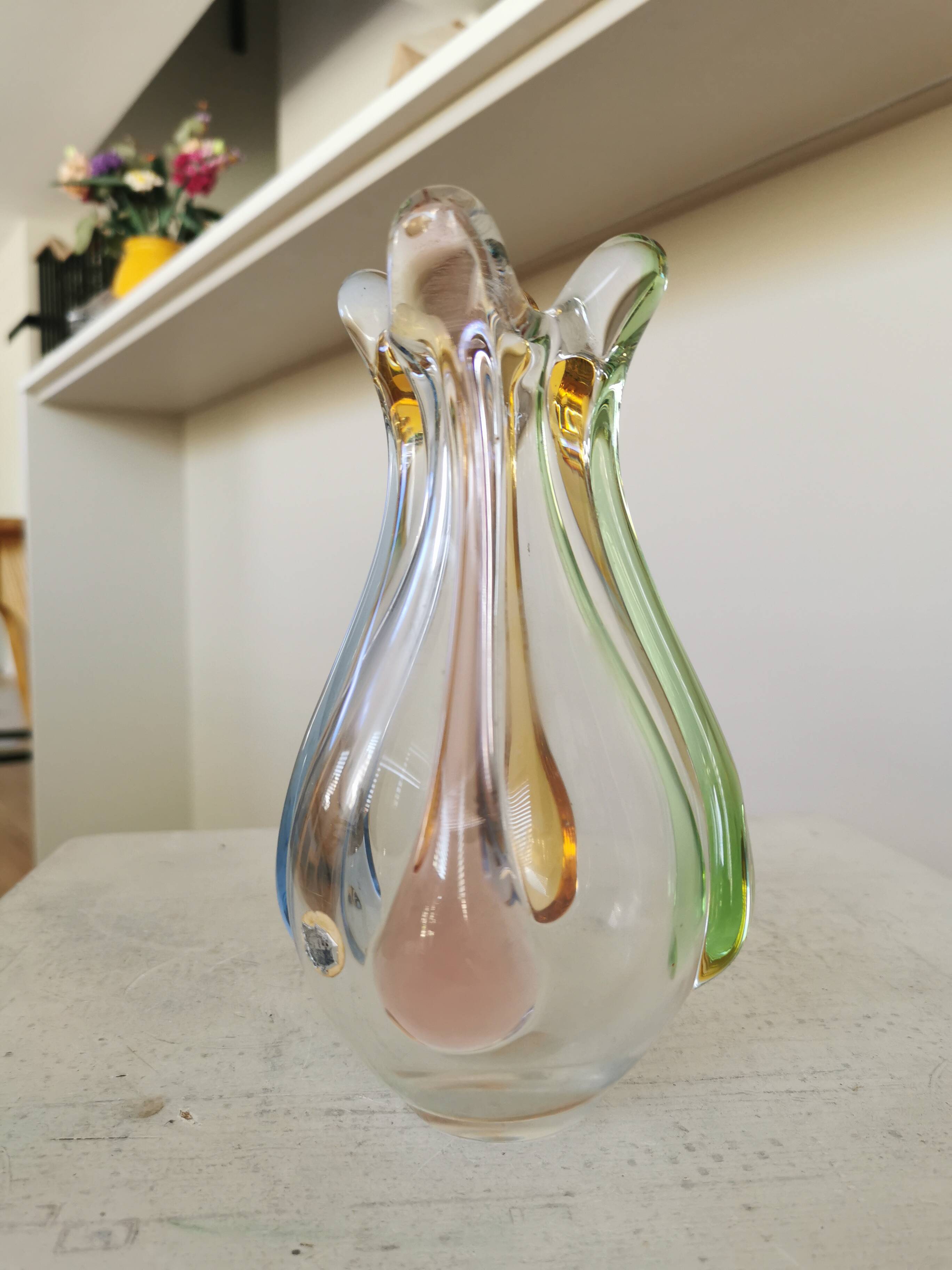 Vintage Art Glass Vase: Hanna Machanovska Mstisov Glassworks, Czechoslovaki