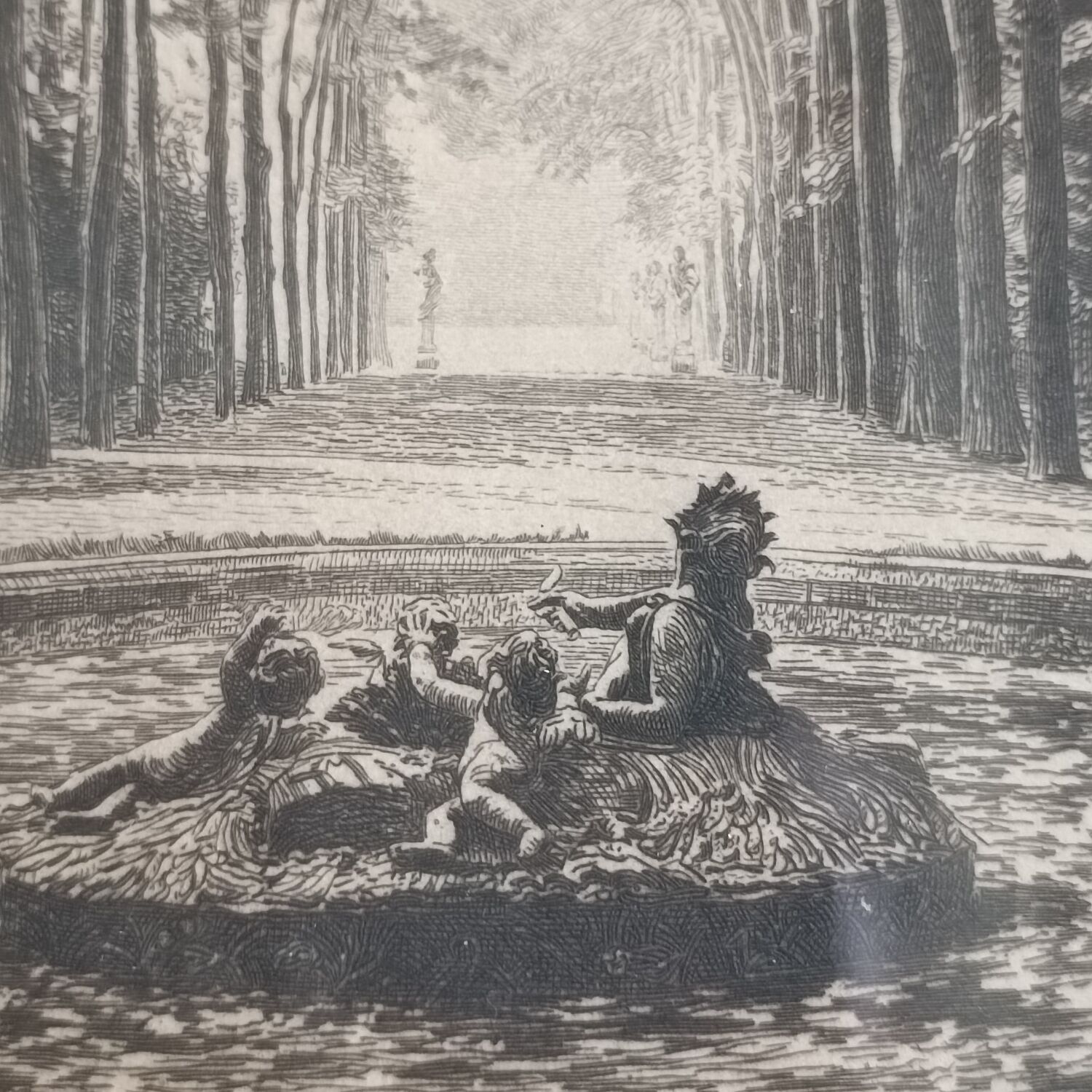 Engraving Ceres Basin of the gardens of Versailles