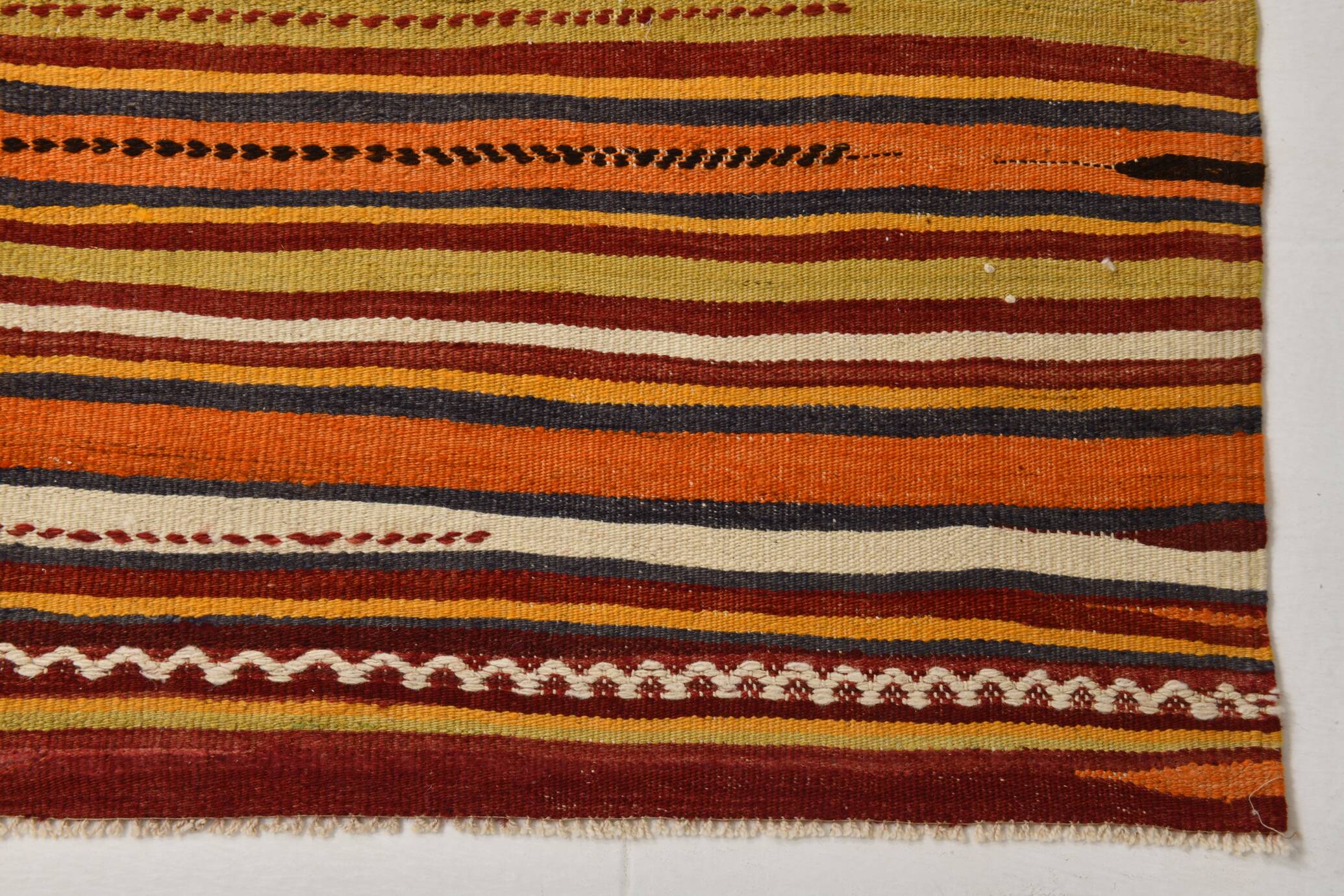 5x13 Orange Red Long Wide Vintage Kilim Rug, 149x402Cm SK 33068