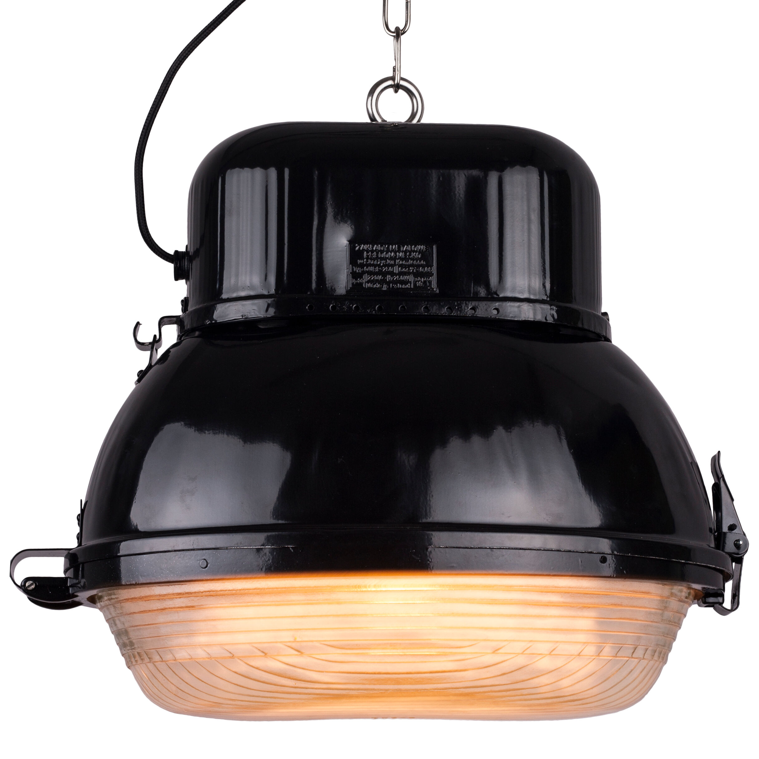 Industrial hanging lamp in black from Mesko, 1960