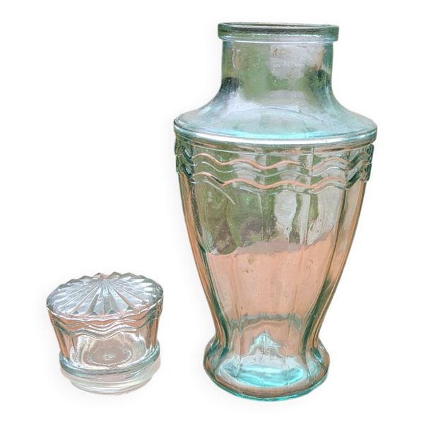 Carafe en verre moulé épais