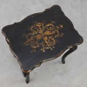 19th Century Black Wooden Side Table with Drawer, France