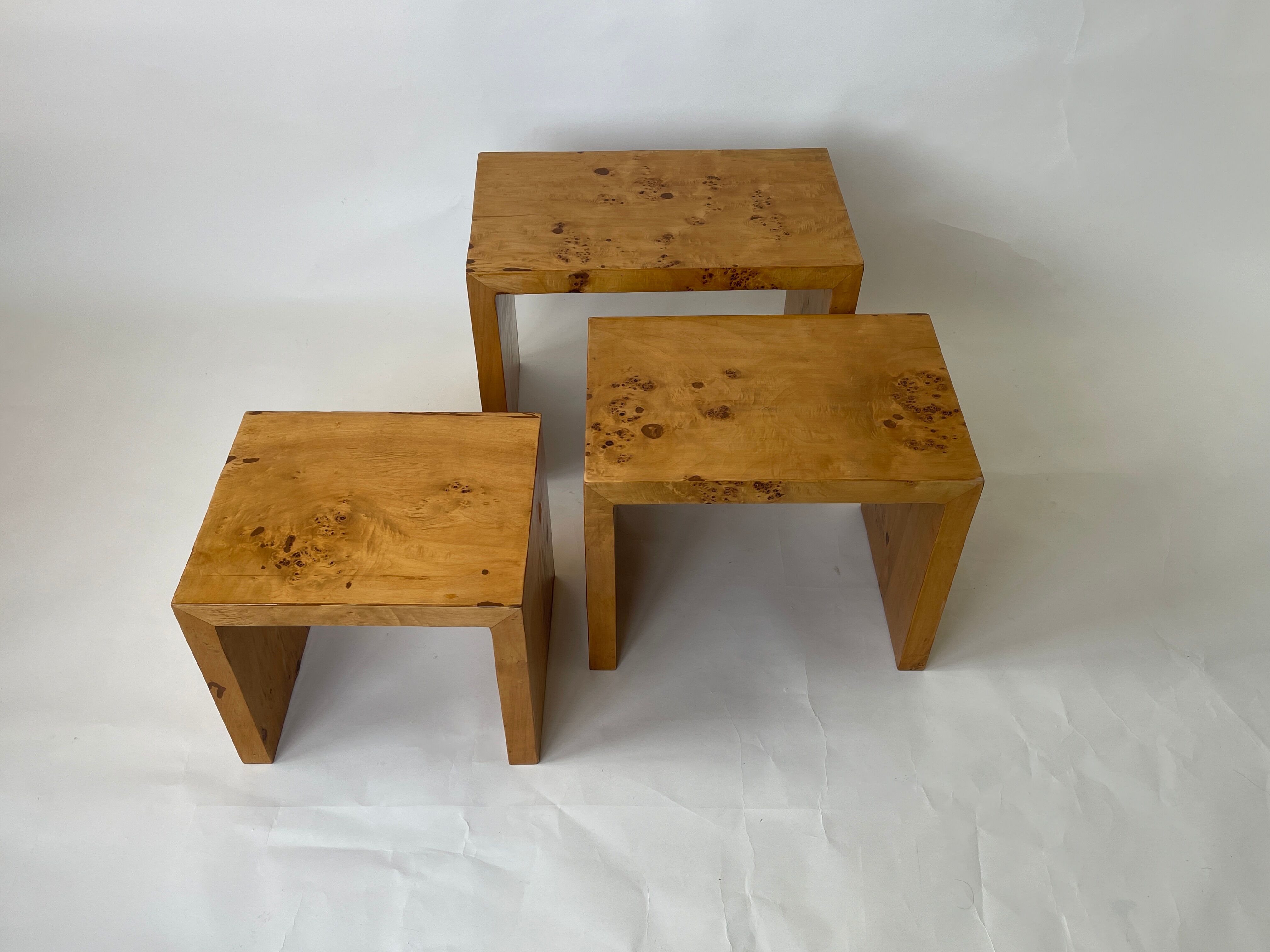 1970s burl nest tables