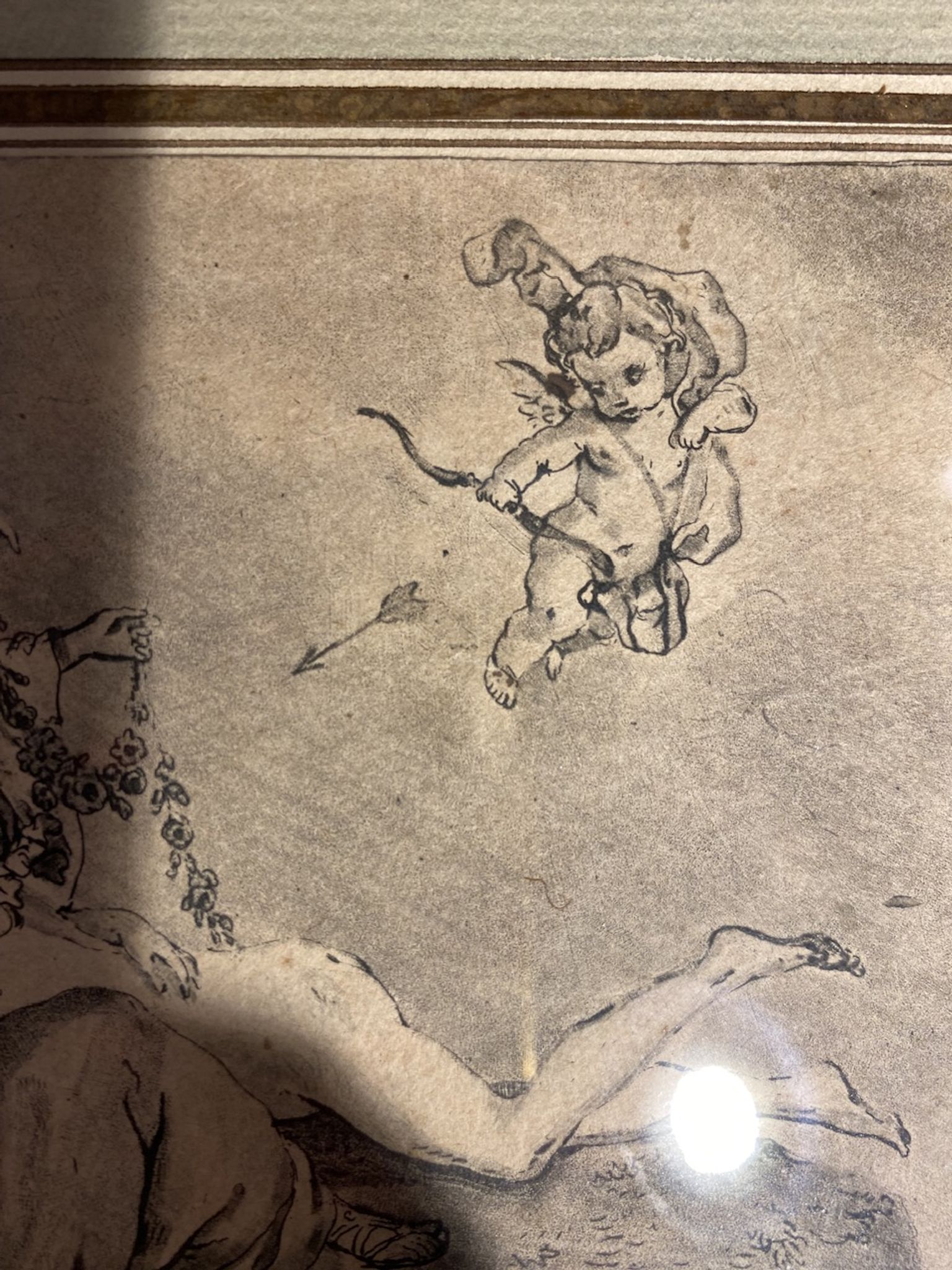 Antique print, Venus and Cupid after Francois Boucher early XX century