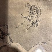Antique print, Venus and Cupid after Francois Boucher early XX century