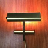 Mid-century brass swan neck table lamp in Hollywood Regency style from the 1960s.