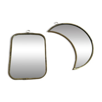 Duo de miroirs lune et rectangle