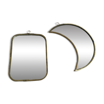 Duo de miroirs lune et rectangle