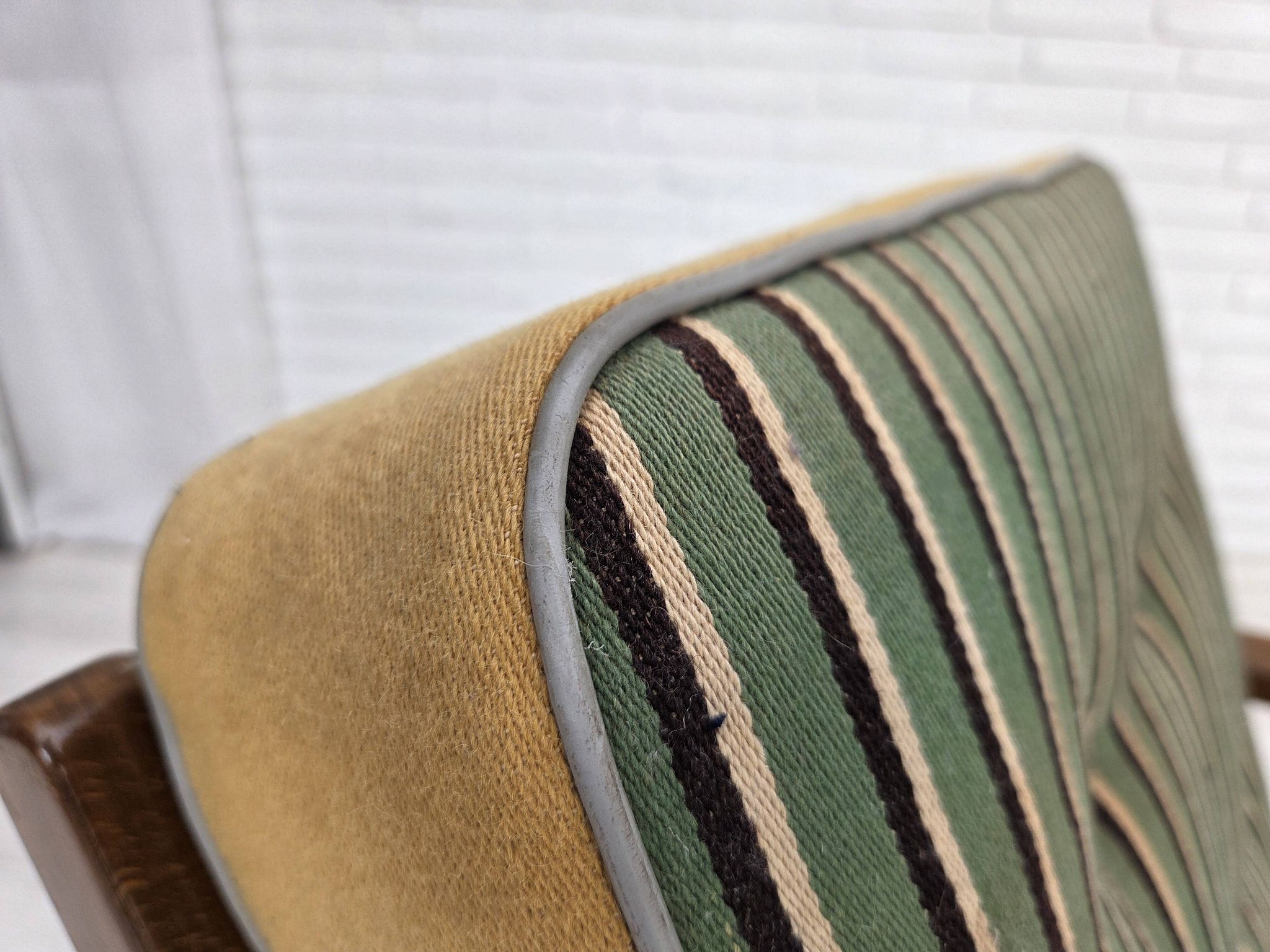 1960s, Danish armchair, furniture wool, beech wood.