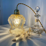 Pendant lamp with amber vintage globe