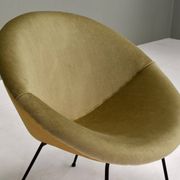 Fauteuil en velours en forme de cercle, années 1950