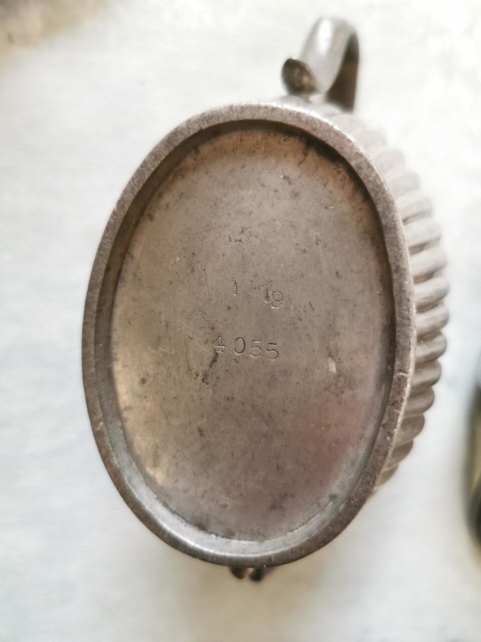 Sucrier vintage étain