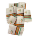 8 vintage orange and green striped napkins with JB monogram
