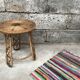 Bamboo stool 50s Decoration natural wood rattan wicker Vintage Plant Door