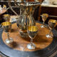 Carafe et 6 verres en métal argenté