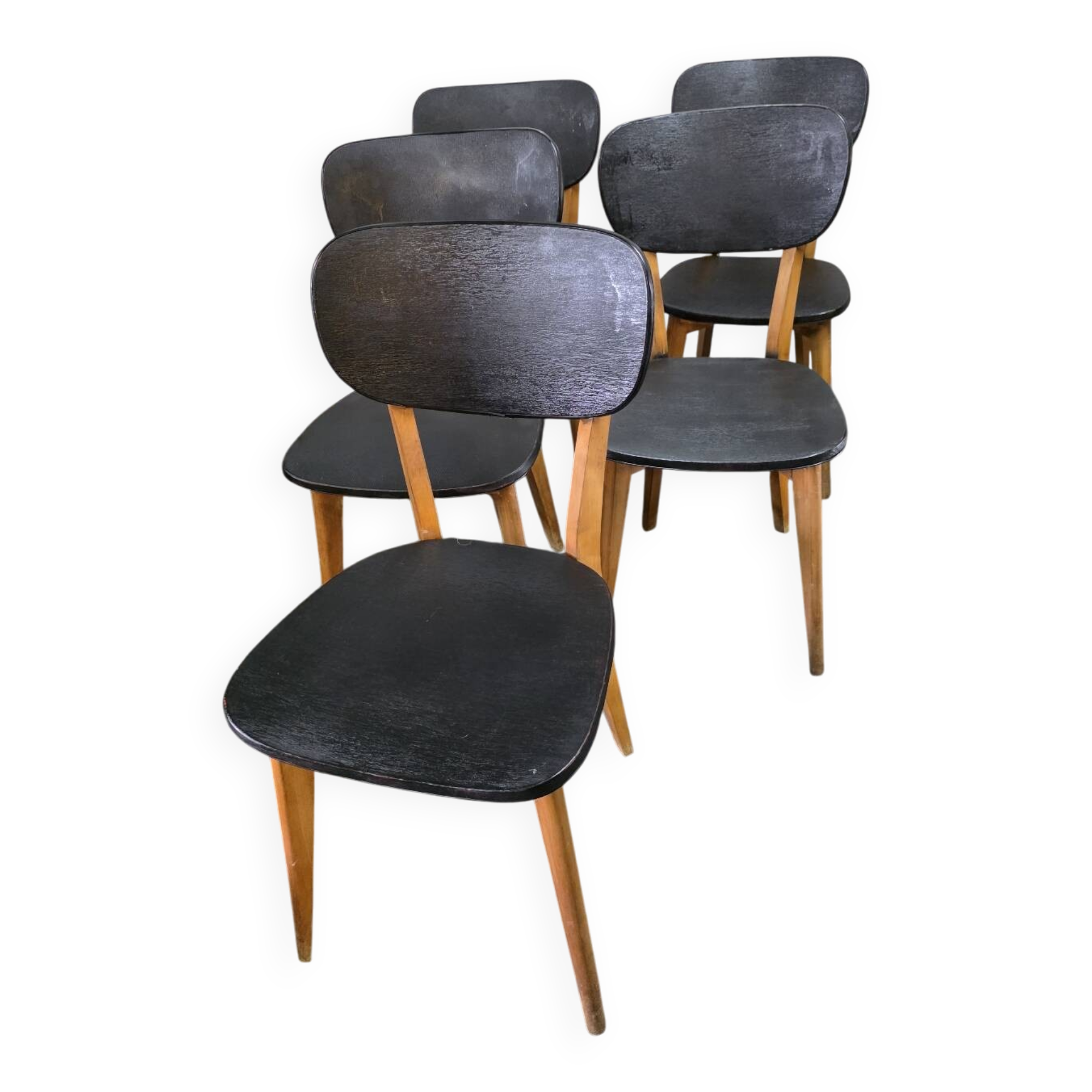 5 chaises vintage des années 60