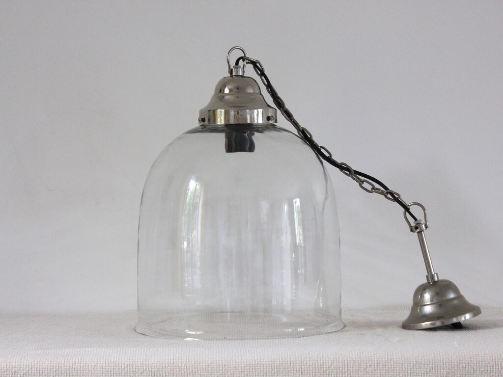 Glass bell hanging lamp