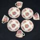 4 Mason's Fruit Basket Coffee Cups and Saucers Made In England