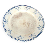 Footed dish or compotier with checkerboard decoration by Creil Montereau