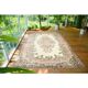 1970s Vintage Turkish Oushak Handmade Wool Cotton Beige Area Rug 179x311