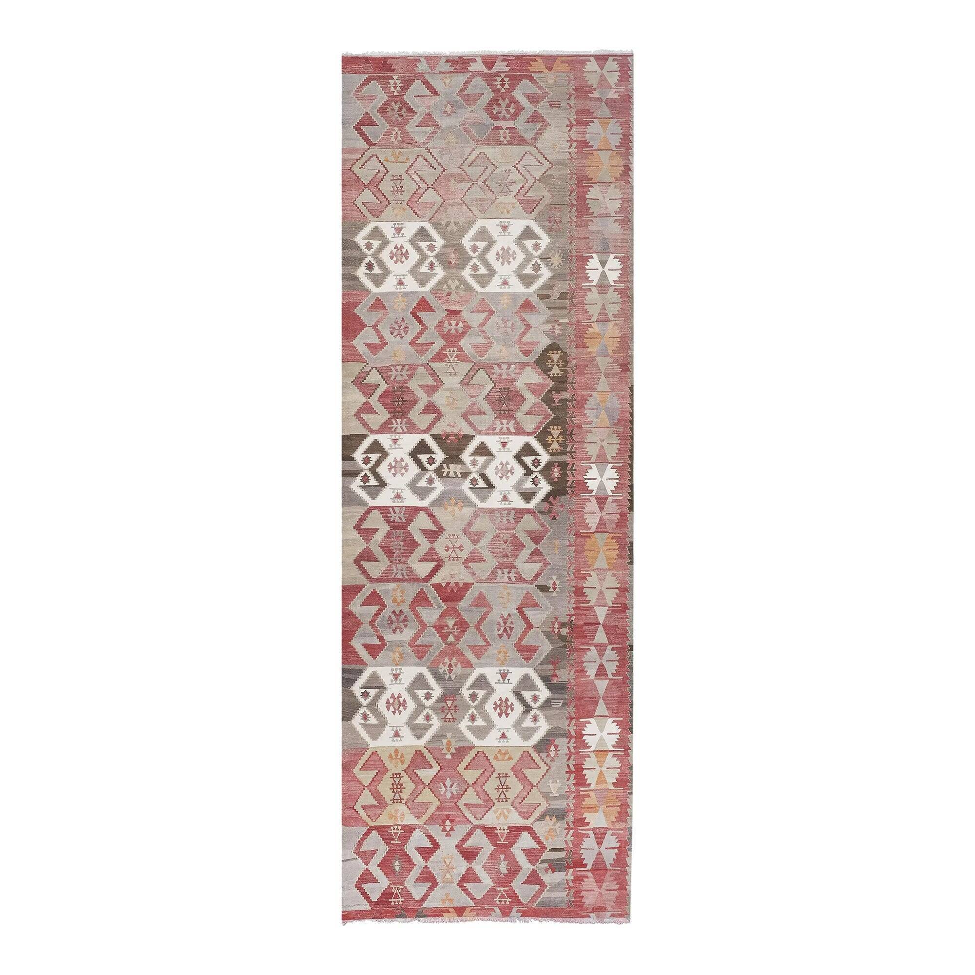 Vintage Turkish hallway rug 142x410 cm