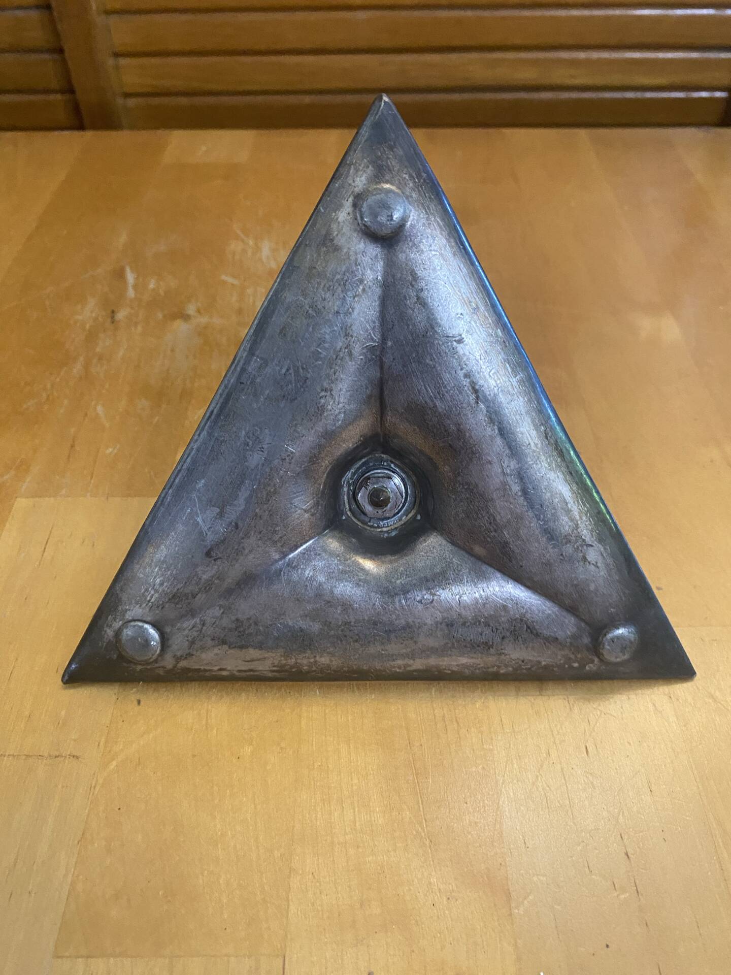 Handheld Candle Holder Art Nouveau Silver Metal Vintage Triangle