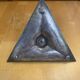 Handheld Candle Holder Art Nouveau Silver Metal Vintage Triangle