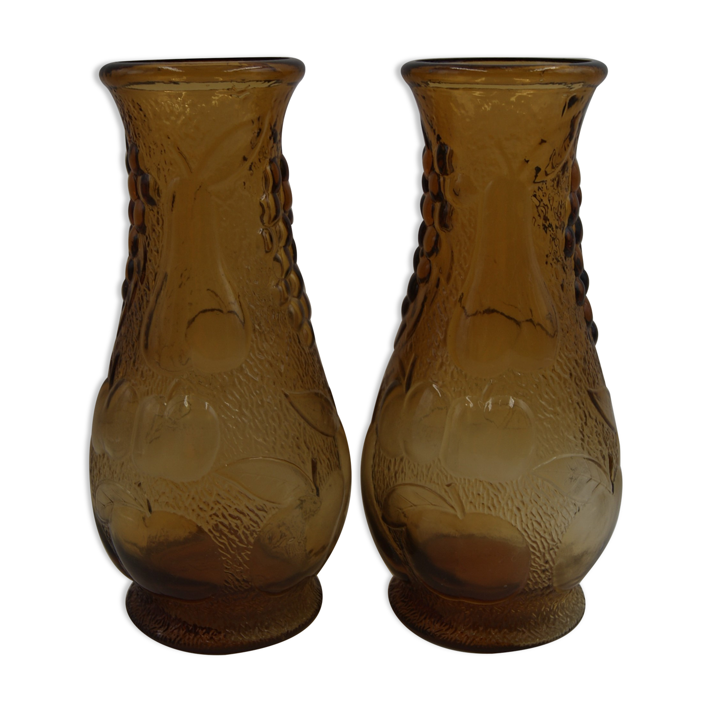 Pair of amber vases Bambicho vintage