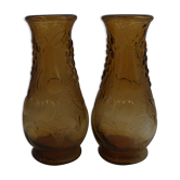 Pair of amber vases Bambicho vintage