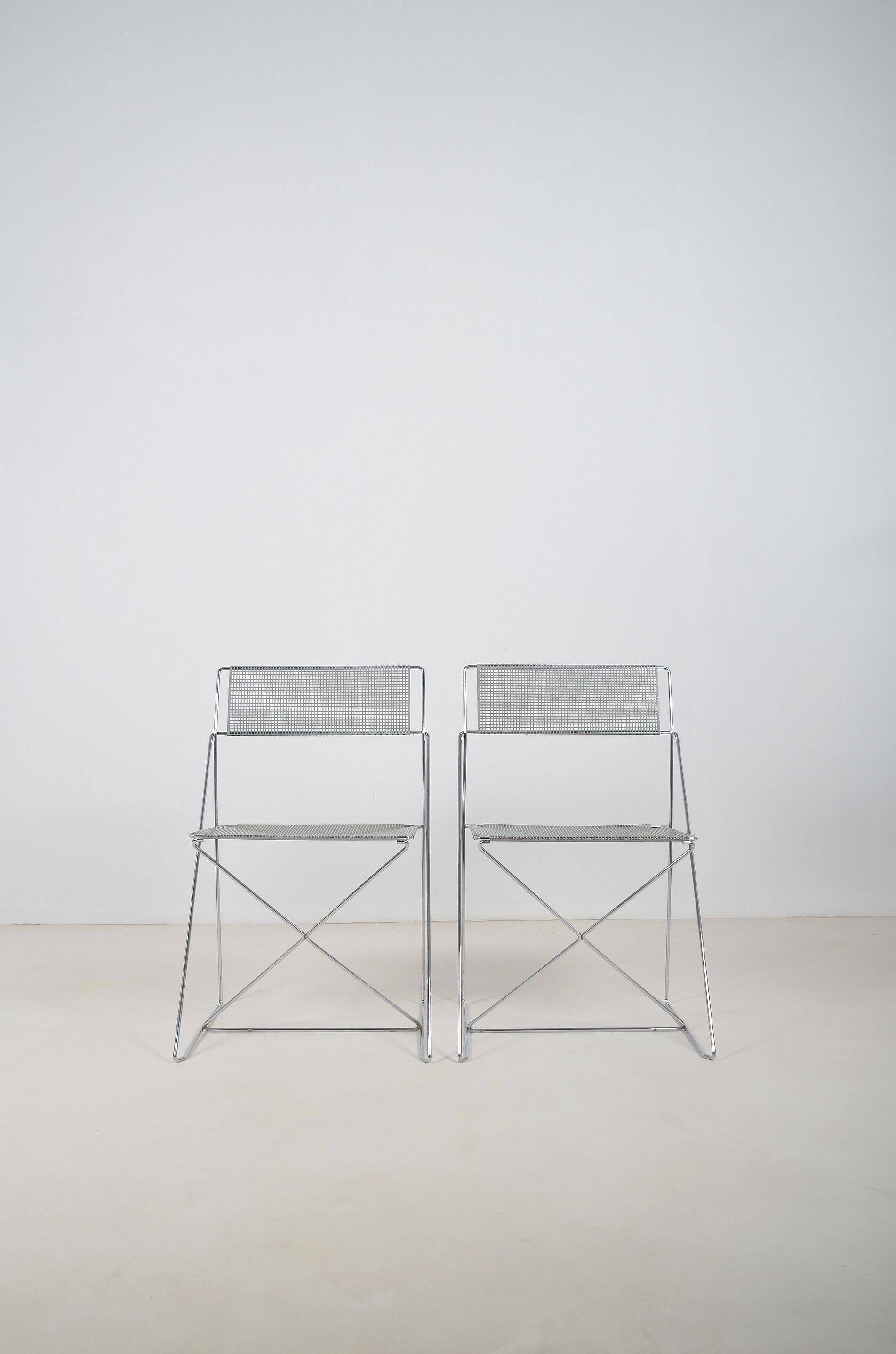 Set of X-Line chairs designed by Niels Jørgen Haugesen for Hybodan, '70