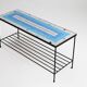 Mid-century mosaic coffee table with metal frame, France