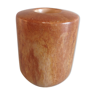 Candle holder roll in beige / vintage ceramic 60s-70s