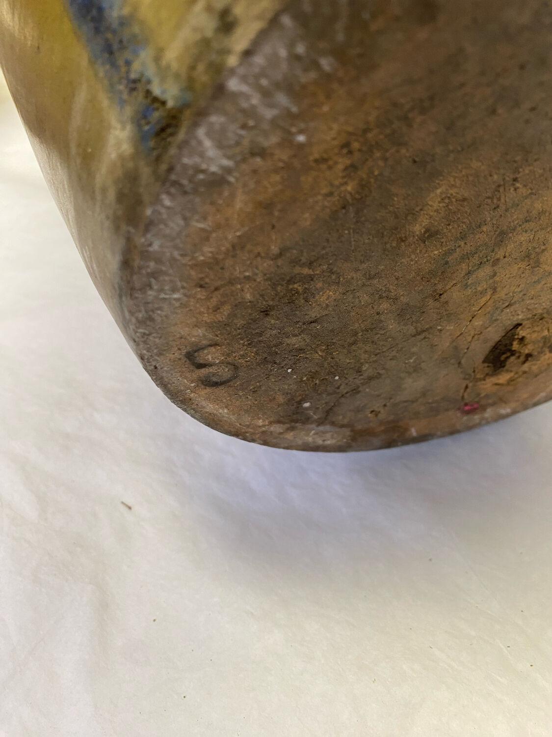 Flame blue sandstone vase