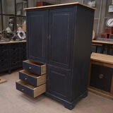 Fir cabinet with reentrant doors and drawers