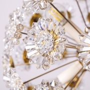 Sputnik Chandelier by Kamenicky Senov, Czechoslovakia, 1970s, Brass / Glass